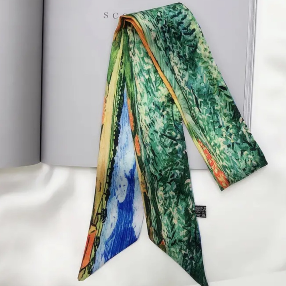 Two Van Gogh Oil Painting Thin Purse Scarves / Hair Bands / Scarves - #945